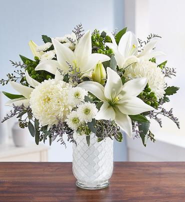 Pure Elegance Bouquet&trade; in White Mosaic Vase