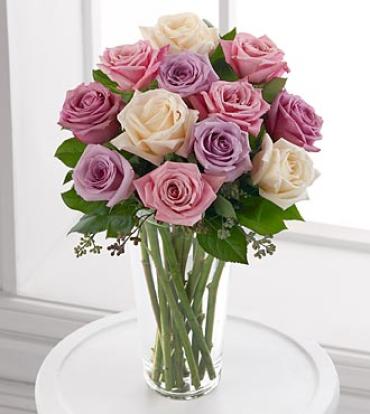 The Long Stem Pastel Rose Bouquet