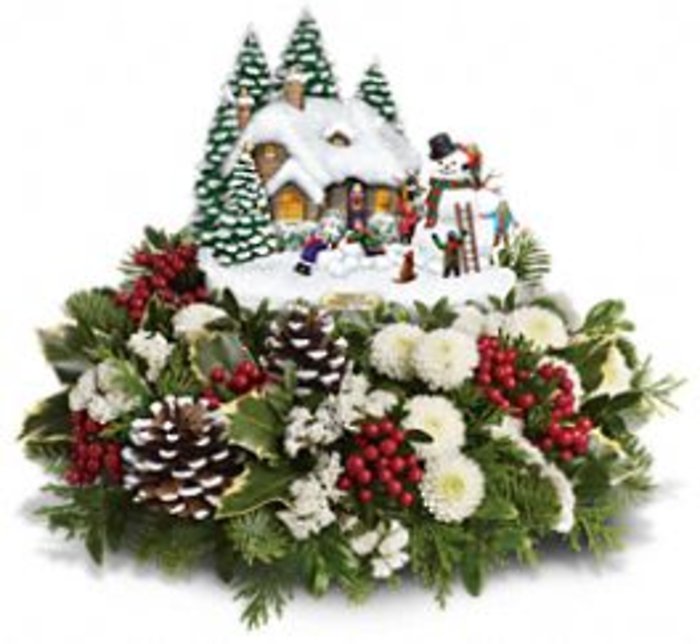 Thomas Kinkade\'s Snowballs & Smiles Centerpiece