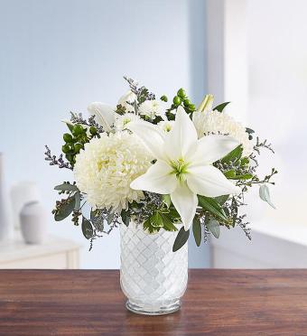 Pure Elegance Bouquet&trade; in White Mosaic Vase