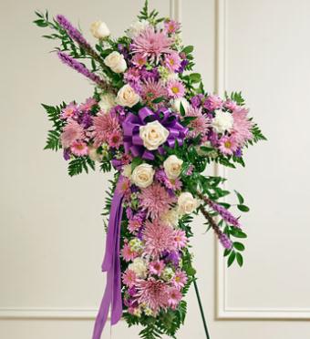 Lavender and White Standing Cross
