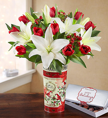 Winter Tulip &amp; Lily Bouquet